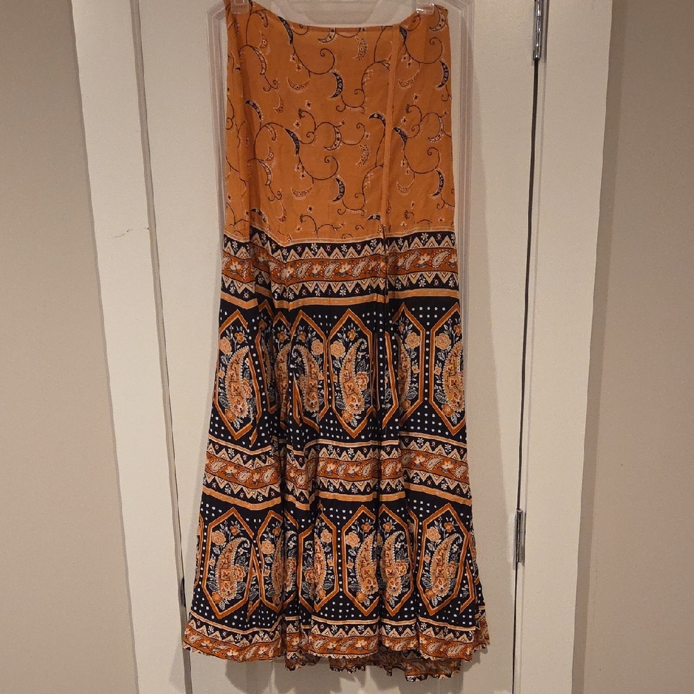 Arnhem Orange Black Split Skirt